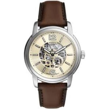 Imagem de Relógio Fossil Masculino Ref: Me3264/0kn Automático Esqueleto Prateado