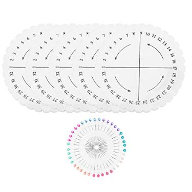 Imagem de Kumihimo Conjunto de Discos Redondos Cordão de Contas Disco Disco Trança Placa Artesanal DIY Pulseira Trançada Tábua de Tecelagem com Pino para Fios DIY Suprimentos Branco 10 cm