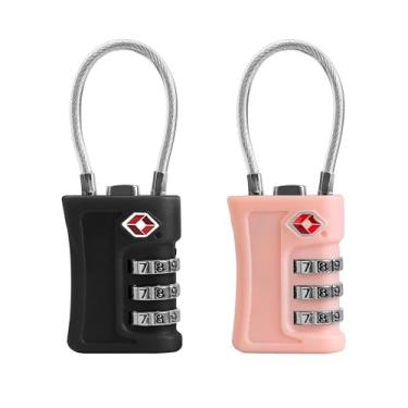 Imagem de UP Security Fechaduras de bagagem aprovadas pela TSA, combinação de cadeado pequeno, cadeados TSA para bagagem, cadeado combo de viagem com código, para mala, zíper de mochila, armário, estojo de arma