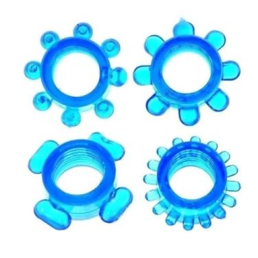 Imagem de Anel Mega Silicone Anel Peniano Elástico para Performance e Estimulação Prazer Intenso [AZUL] KT809