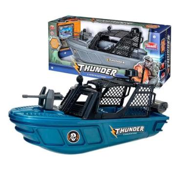 Imagem de Barco de Combate, 36cm, Brinquedo Infantil com Acessório, Cinza e Preto