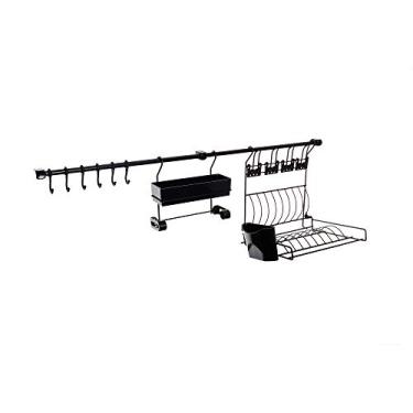 Imagem de Kit Cozinha Suspensa Nº4 Organizador, Metaltru, Preto com Preto