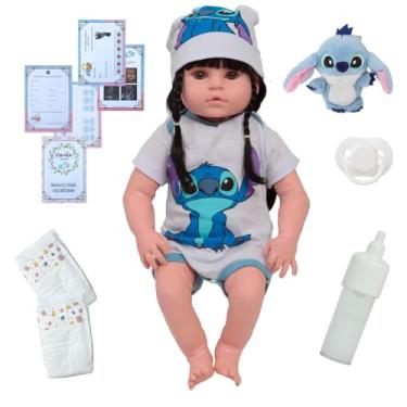 Imagem de Bebê Reborn Boneca Silicone Morena Olhos Castanhos + Itens