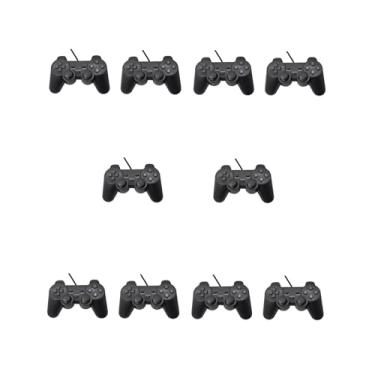 Imagem de Kit 10 Joystick Controle Para Pc Gamer Jogos Vibração Dual Shock Usb Com Fio