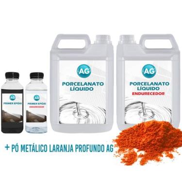 Imagem de Kit Porcelanato Líquido Metálico Laranja Profundo AG por M² - Resinas 