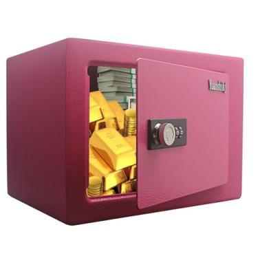 Imagem de Yuanshikj Cofre de aço com fechadura de segurança com combinação pequena, combinação de 3 dígitos com, 0,23 m cúbicos, 23 cm L x 17 cm P x 17 cm A, cofre portátil oculto para armazenamento de joias de