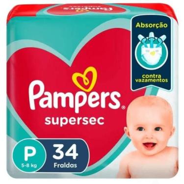 Imagem de Fralda Pampers Supersec Mega P com 34 Unidades