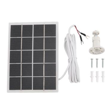 Imagem de QANYEGN Painel solar, painel solar de silício monocristalino montado na parede, carregador de painel solar com suporte para campainha de vídeo 4 3 mais 2 (White)