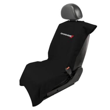 Imagem de Seat Armour SA100NDODB Toalha protetora de assento Dodge – Toalha de capa de assento de carro macia, lavável na máquina – fácil de instalar, multiuso – preta