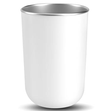 Imagem de Copo de escova de banheiro de aço inoxidável - 141.7 g bebida quente e fria universal - copo de enxaguante bucal de viagem para esportes ao ar livre com design à prova de vazamento adequado para