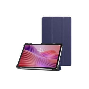 Imagem de Capa para tablet Android Lenovo Tab One 2025 TB305FU de 8,7 polegadas, capa de couro PU WUNIAK ultra leve e fina com design de slot para caneta, azul