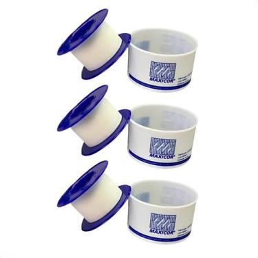 Imagem de Kit com 3 Fita Microporosa Hipoalérgica 2,5cm X 4,5m Maxicor