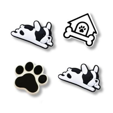 Imagem de TCHARIRY Pingentes de sapato de pastor alemão - pingentes de decoração de cachorro pastor alemão fofo presente para meninos, crianças, adolescentes e adultos - conjunto de 4, One Size, Plástico, Sem