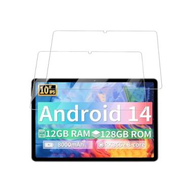 Imagem de Protetor de tela para tablet JJGJ TAB10 Android de 25 cm, filme de vidro temperado 9H antiarranhões fácil de instalar, sem bolhas, pacote com 2