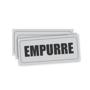 Imagem de Kit 3 Placas PORTA PUXE/EMPURRE PL(1011) em PVC COM fita DUPLAFACE - S