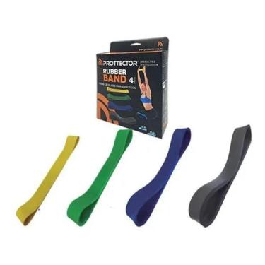 Imagem de Kit Com 4 Rubber Band Mini Band Faixa Elástica Pilates Fisio