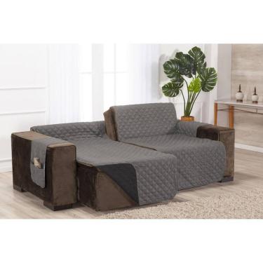 Imagem de Capa Protetora De Sofá Retrátil 2,40M Dupla Face Cinza