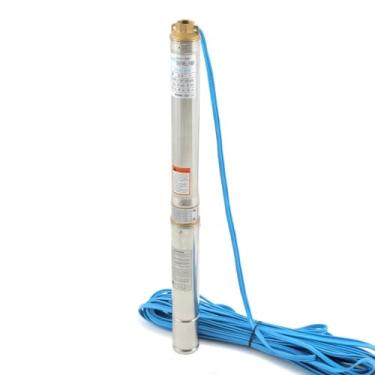 Imagem de ZYIY Bomba submersível de poço profundo de 3 polegadas 110 V 1/3 HP bomba de poço de água 47,9 m cabeça 18,5 GPM bomba de poço profundo com caixa de controle externo para torre de água, irrigação