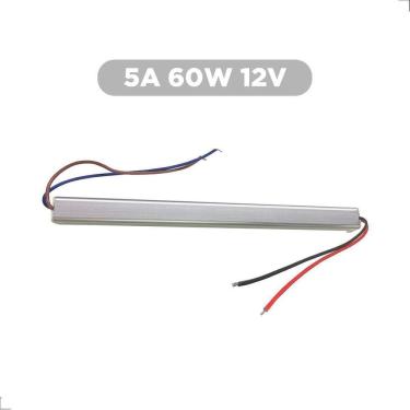 Imagem de Fonte Slim Ultra Fino Driver 12V 5A 60W Para Perfil Fita Led