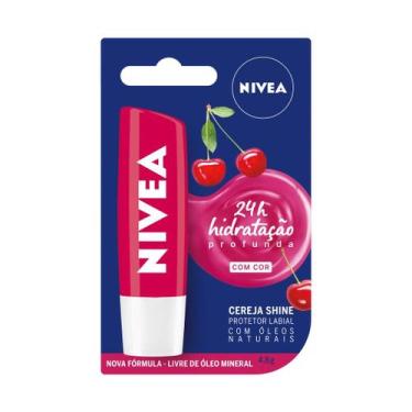 Imagem de Protetor Labial hidratante Nivea 4,8g Cereja Shine, 1, 4,8g
