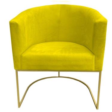 Imagem de Poltrona Paola Base De Ferro Sued Amarelo D'classe Decor