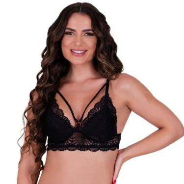 Imagem de Sutiã com Bojo de Tirinhas Renda Strappy Silvana - NAKA MODAS, G, Pret