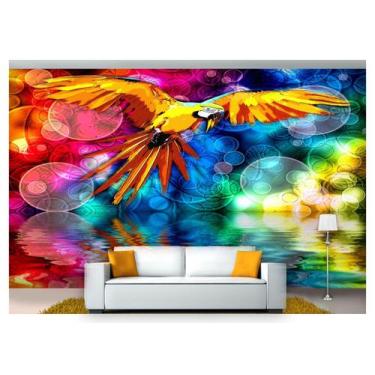 Imagem de Papel De Parede Animais Arara Voando Cores 3D Anm198 - Você Decora