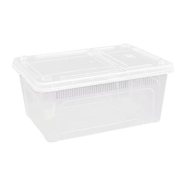 Imagem de Dualoai Caixa de Alimentação para Répteis, Gaiola Transparente para Terrário, Recipiente de Reprodução, Incubadora para Dragão Barbudo, 27x18.8x12cm