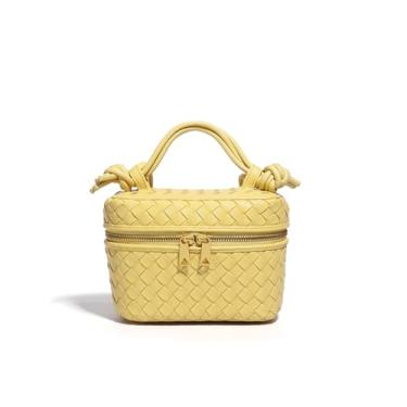 Imagem de AGDHERSNVX Bolsa tiracolo de tecido para mulheres, bolsa pequena com alça superior, bolsa quadrada de ombro com alça ajustável, Amarelo