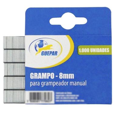 Imagem de Grampo Reto 8Mm Para Grampeador Tapeceiro Caixa 1.000 Guepar