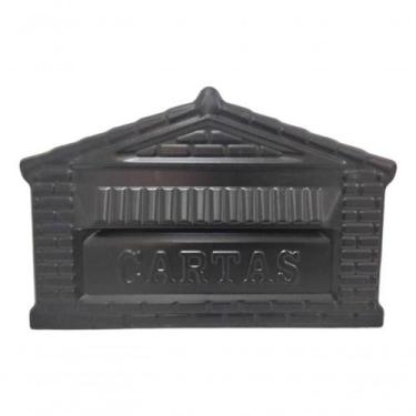 Imagem de Caixa De Correios Para Muro Grade De Aluminio Inox Moderna Preto - Nos