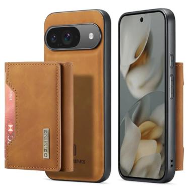 Imagem de Capa carteira de couro magnética destacável 2 em 1 para Google Pixel 10 Pro, 8 compartimentos para cartão, recurso de suporte, TPU à prova de choque e capa de telefone de couro premium (marrom)