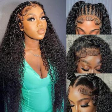 Imagem de Perucas Wingirl HD Deep Wave Lace Front 180 Density Natural
