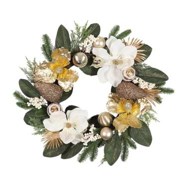 Imagem de Fancyes Guirlanda de Natal, guirlanda artificial, presente com bolas, enfeite de Natal, decoração para festas internas e externas, lareira, Style B