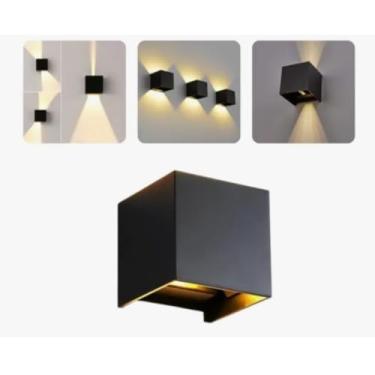 Imagem de Arandela Mini Cubo Ip65 Led Facho Regulável Bivolt 2w 3000k Preto