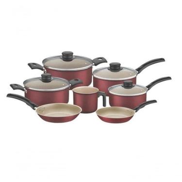 Imagem de Jogo De Panelas Tramontina Turim Antiaderente 7 Peças Vermelho