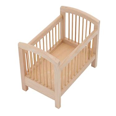 Imagem de ZJchao Mini Colchão de Berço, Berço Em Miniatura Reborn Acessórios de Bonecas 1/12 Campa de Boneca de Madeira Em Escala Em Escala Com Uma Boa Qualidade para a Dolouse e a Decoração da Cena