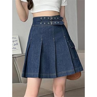 Imagem de Saia feminina jeans  pred com cinto -tamanho m - LOLITA 