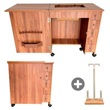 Imagem de Gabinete Luxo Gaveteiro Máq. Costura Mdf 15Mm 5 Gavetas