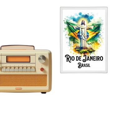 Imagem de Quadro Decorativo Rio De Janeiro Aquarela 45X34Cm - Vidro