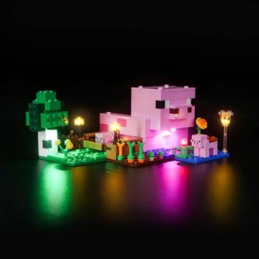 Imagem de Hilighting Kit de luzes LED atualizado compatível com Lego The Baby Pig House Building Set, decoração de luzes compatível com Lego 21268 (modelo não incluído)
