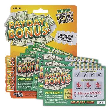 Imagem de Laughing Smith 10 x Payday Bonus Prank Lottery Ticket - Fake Lottery Tickets and Prank Gag Scratch Off Cards - Hilarious Fake Scratch Tickets - Funny Party Gifts & Gag Birthday Pranks for Men & Women