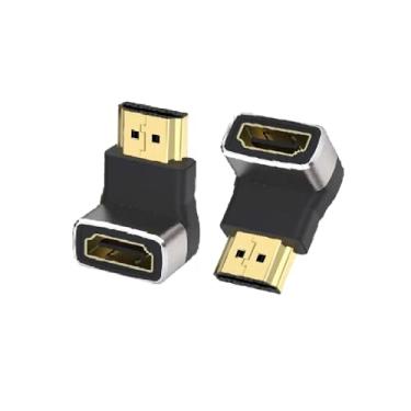 Imagem de Kework Pacote com 2 extensores HDMI 8K, ângulo acima de 90 graus HDMI versão 2.1 macho para HDMI versão 2.1 fêmea adaptador conector acoplador, 8K @60Hz
