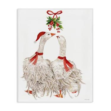 Imagem de Stupell Industries Arte de parede em tela de gansos românticos sob visco, design de Cindy Jacobs, 20 x 16