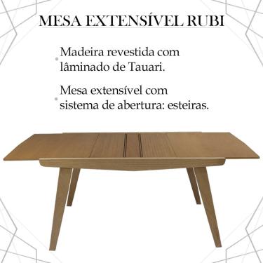 Imagem de Mesa De Jantar Extensivel 133 ou 185 cm Madeira Pinhao Nacc