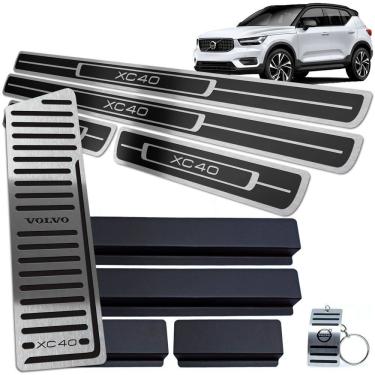 Imagem de Descanso de Pé + Soleiras Inox Preto Volvo XC40 2018 A 2020