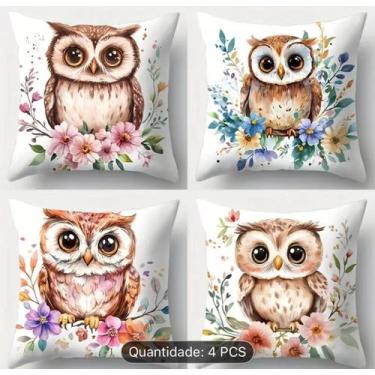 Imagem de KiT 4 Capas De Almofada 40 cm x 40 cm Sublimada Estampada - Dryka Enxo