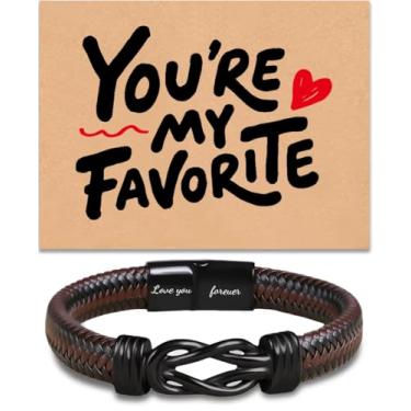 Imagem de Pulseira masculina The Knot of Love, presentes de aniversário exclusivos para homens, marido, namorado, filho, neto, para aniversário, Natal, dia dos namorados, dia dos pais... The Love Between Us