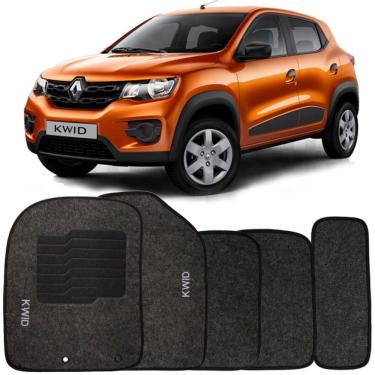 Imagem de Tapete Carpete Kwid 2017 à 2025 Logo Bordado Jogo 5 Peças Personalizado Automotivo