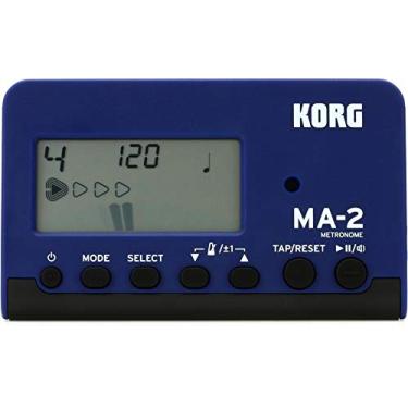 Imagem de Korg Metrônomo digital MA-2 para instrumentos orquestrais com tela grande e 400 horas de vida útil da bateria - azul/preto